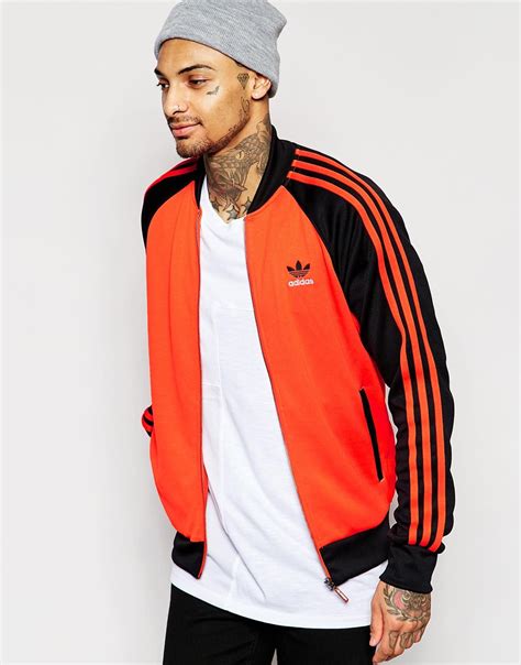 adidas originals track jacket orange|adidas originals cropped track jacket.